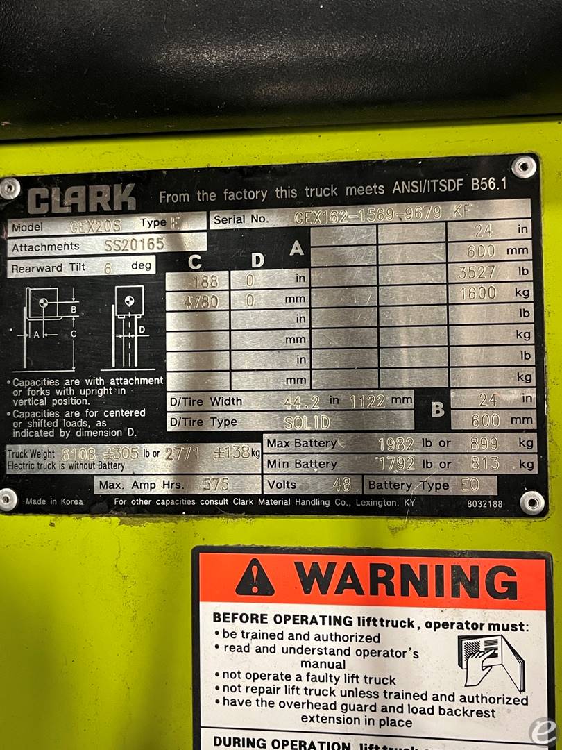 2019 Clark GEX20
