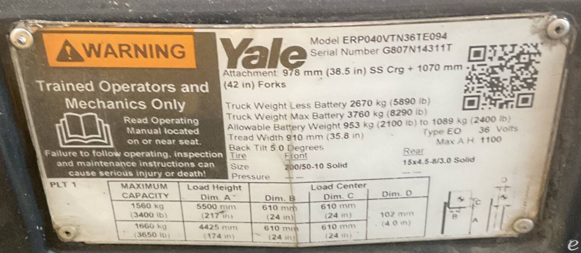 2019 Yale ERP040VT