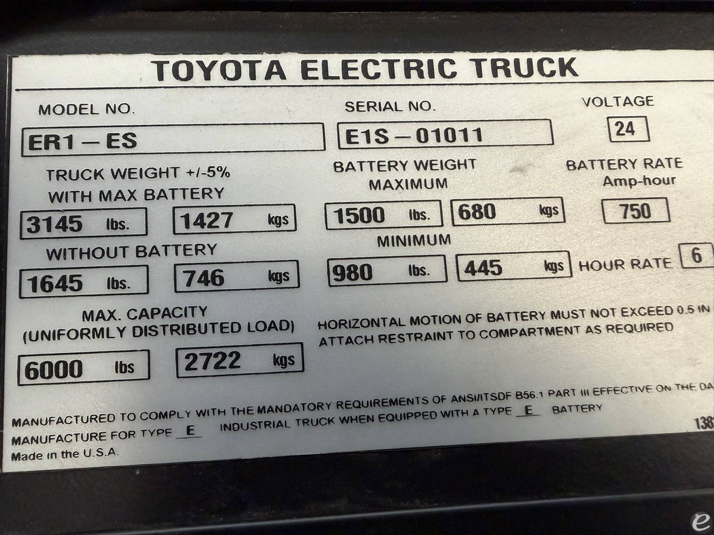 2022 Toyota ER1-ES60