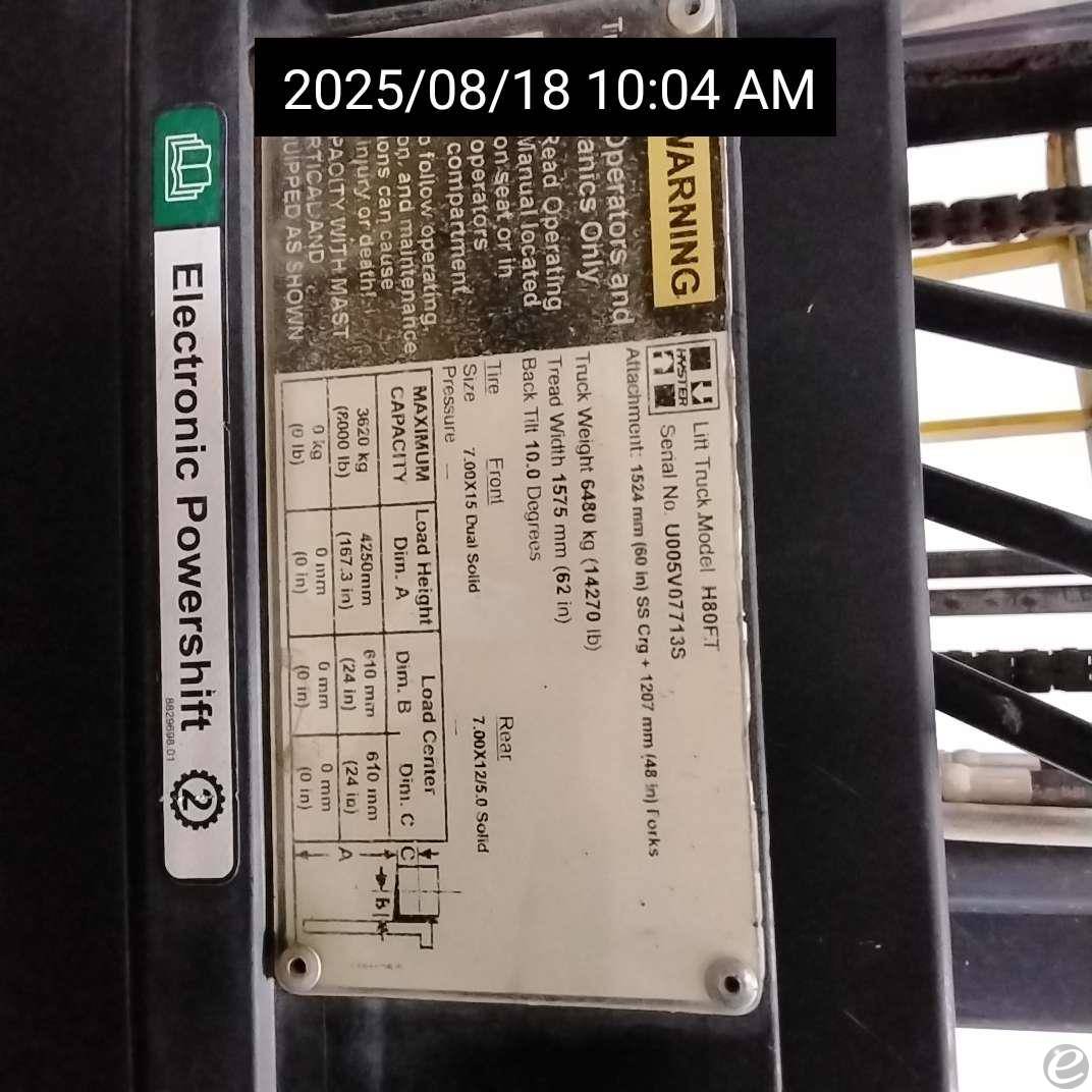 2018 Hyster H80FT