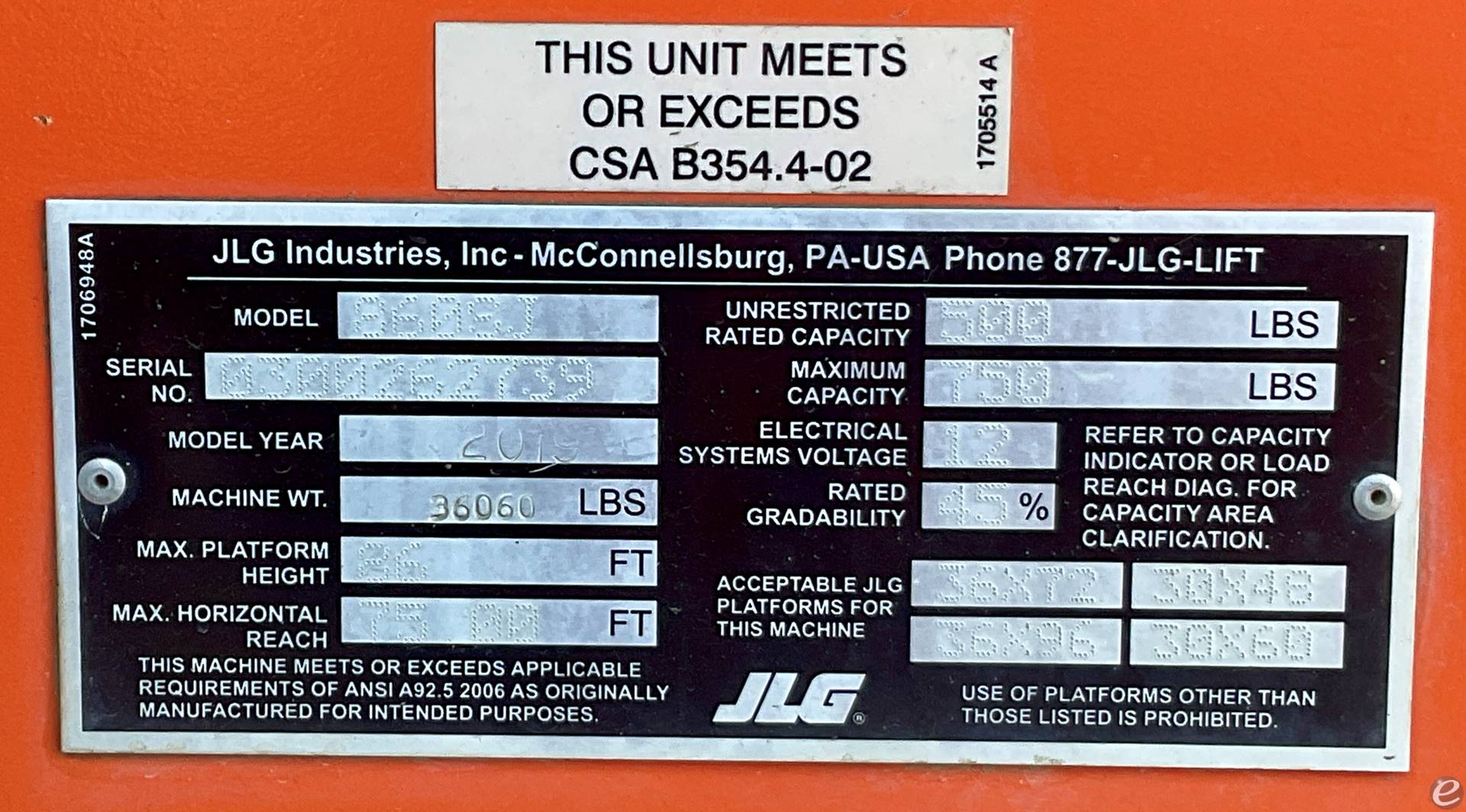 2019 JLG 860SJ