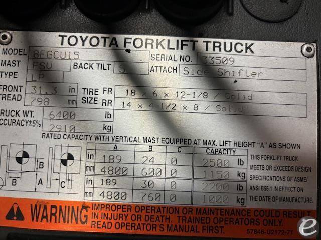 2015 Toyota 8FGCU15