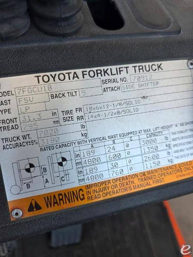 2008 Toyota 7FGCU18