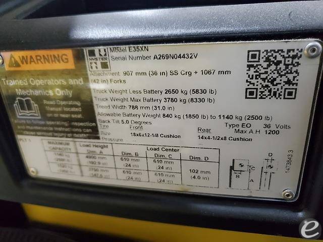 2021 Hyster E35XN Electric Forklift - 123Forklift