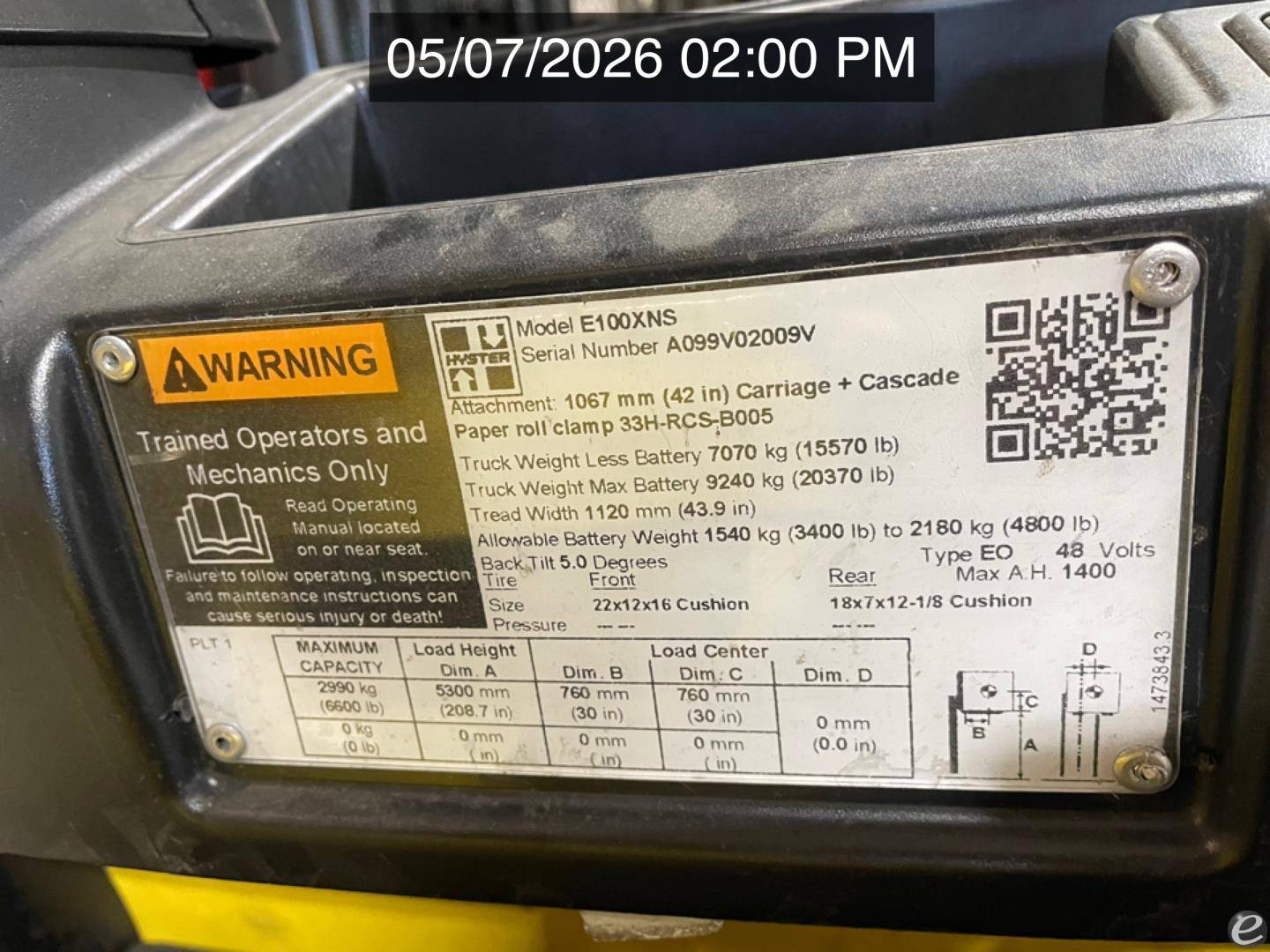 2021 Hyster E100XNS