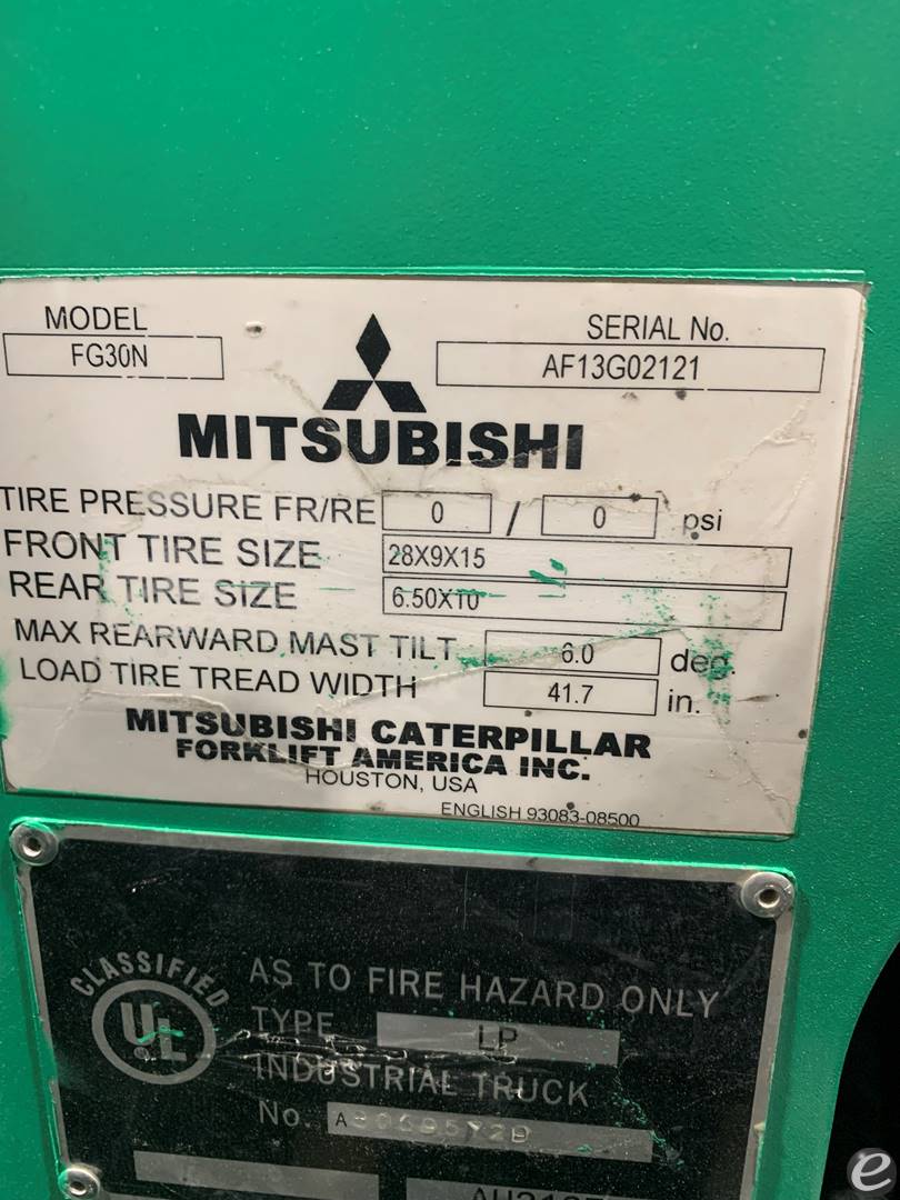 2019 Mitsubishi FG30N5 LP Gas Forklift - 123Forklift