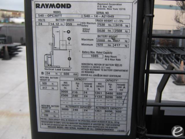 2014 Raymond 540-OPC30TT