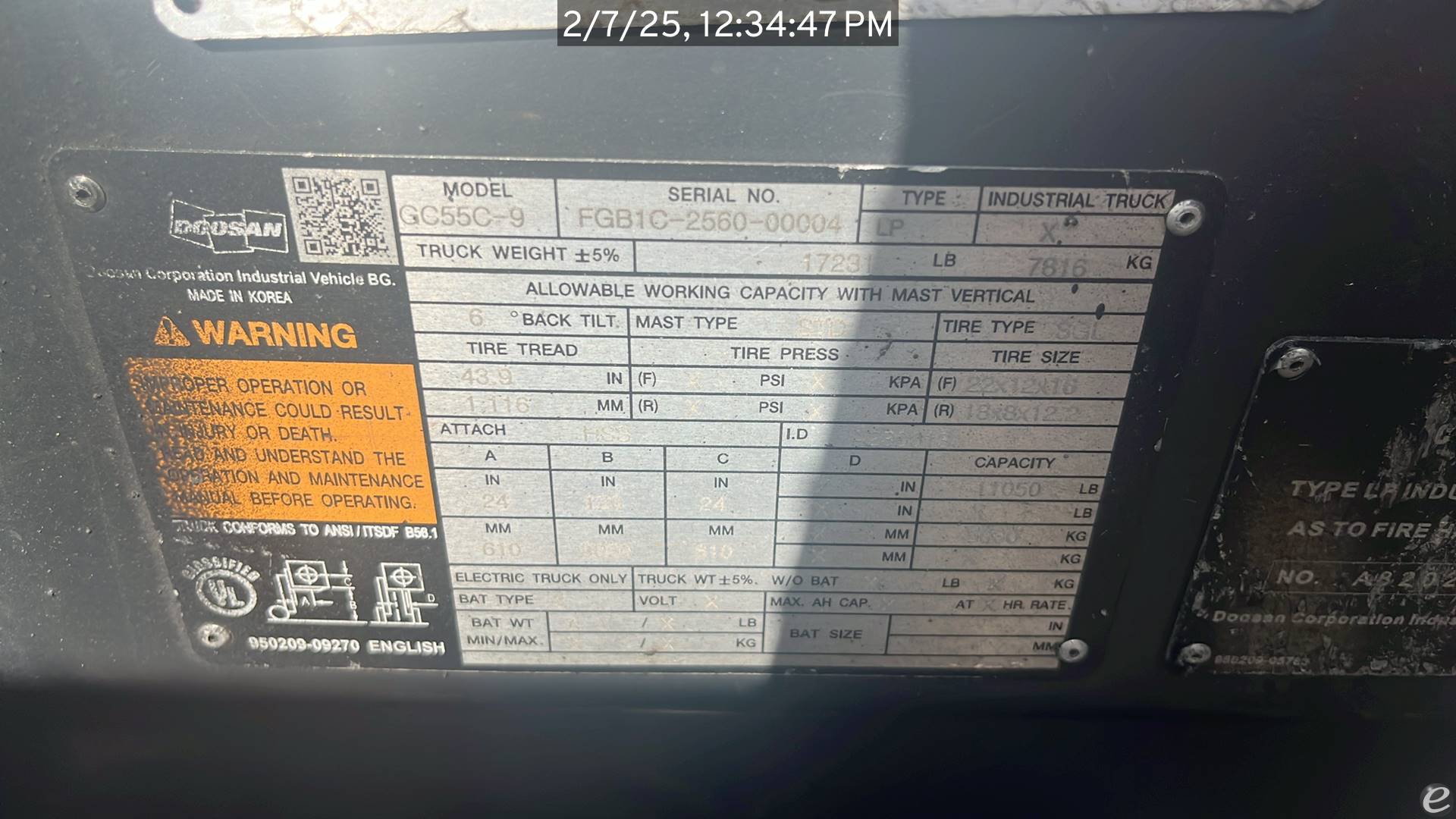 2019 Doosan GC55S-9