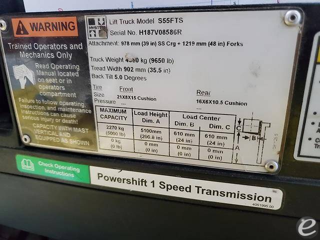 2017 Hyster S55FTS LP Gas Forklift - 123Forklift