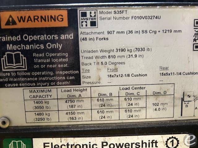 2020 Hyster S35FT