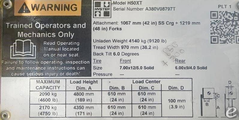 2019 Hyster H50XT LP Gas Forklift - 123Forklift