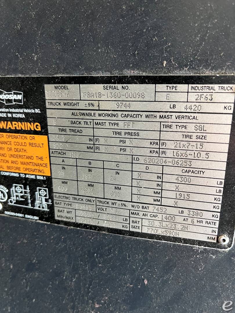 2017 Doosan BC25S-7