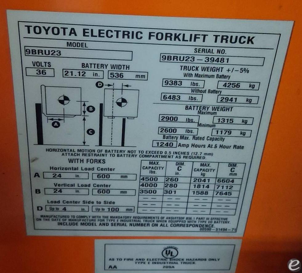 2019 Toyota 9BRU23