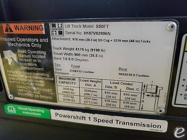 2015 Hyster S50FT LP Gas Forklift - 123Forklift