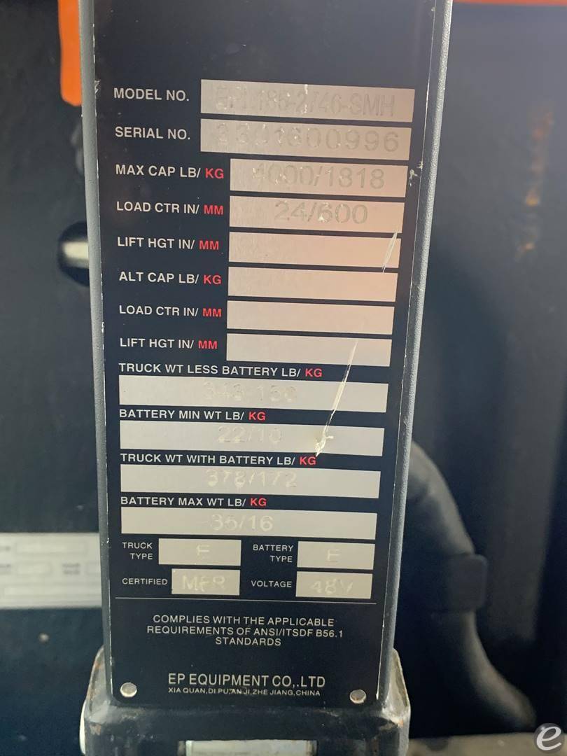2021 EP Equipment EPT20LION Electric Forklift - 123Forklift