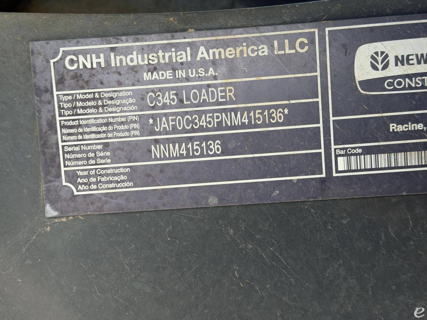 2022 New Holland C345