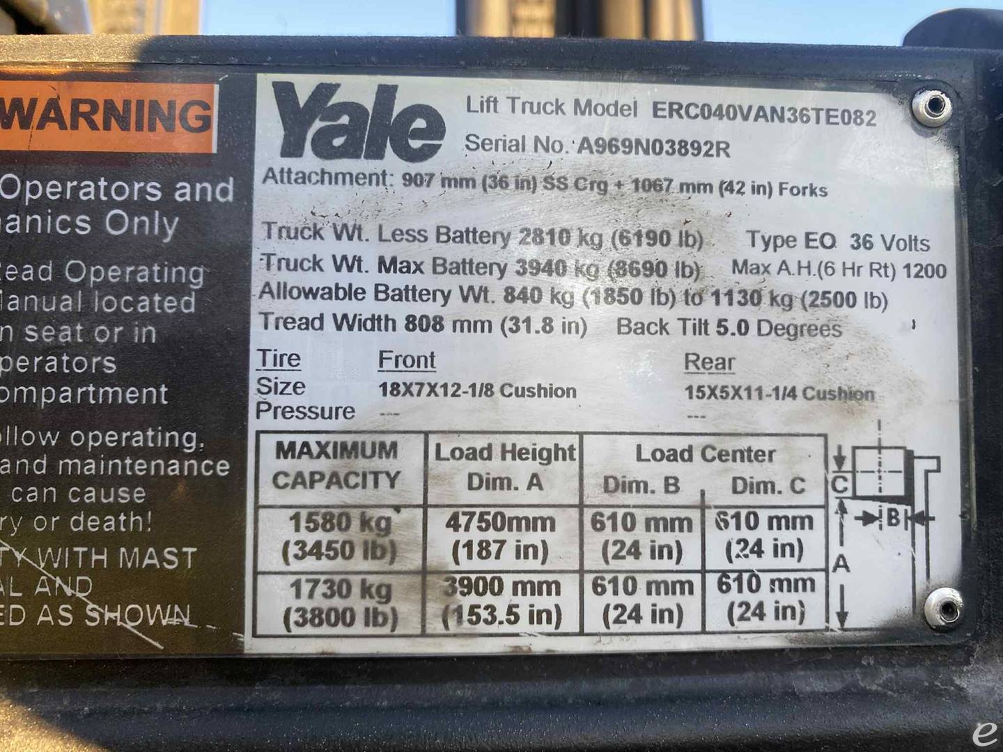 2017 Yale ERC-040VAN