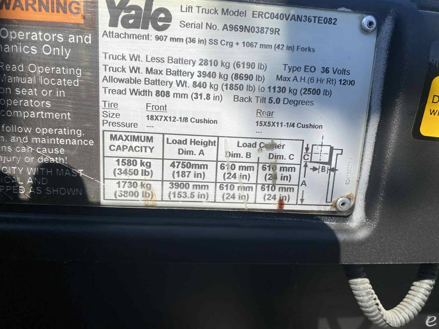 2017 Yale ERC-040VAN