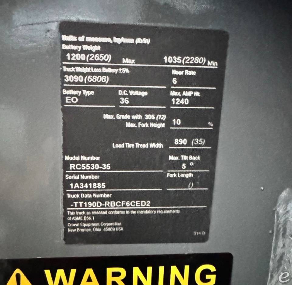 2008 Crown RC5530-35 Electric Forklift - 123Forklift
