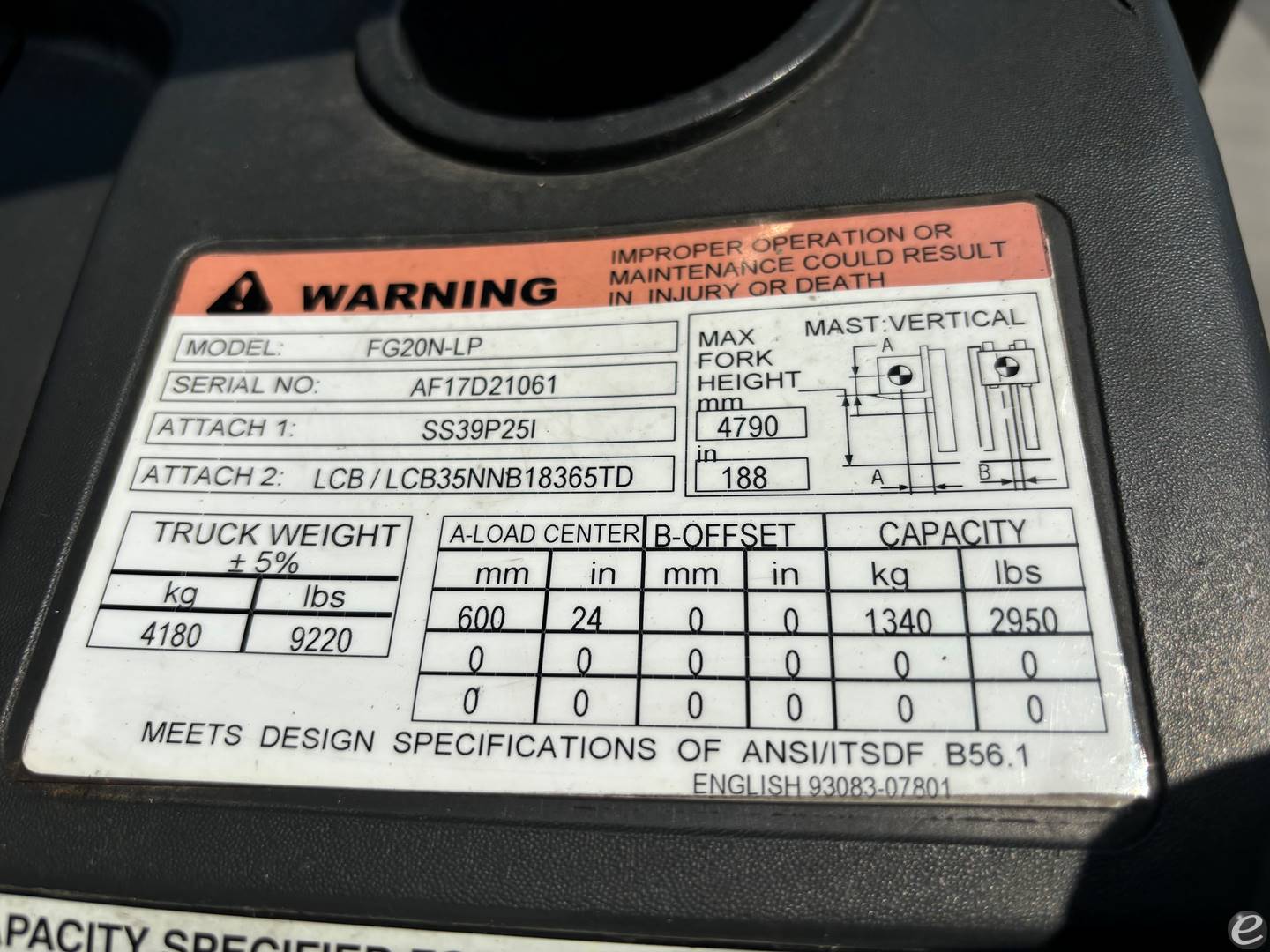 2009 Mitsubishi FG20N LP Gas Forklift - 123Forklift