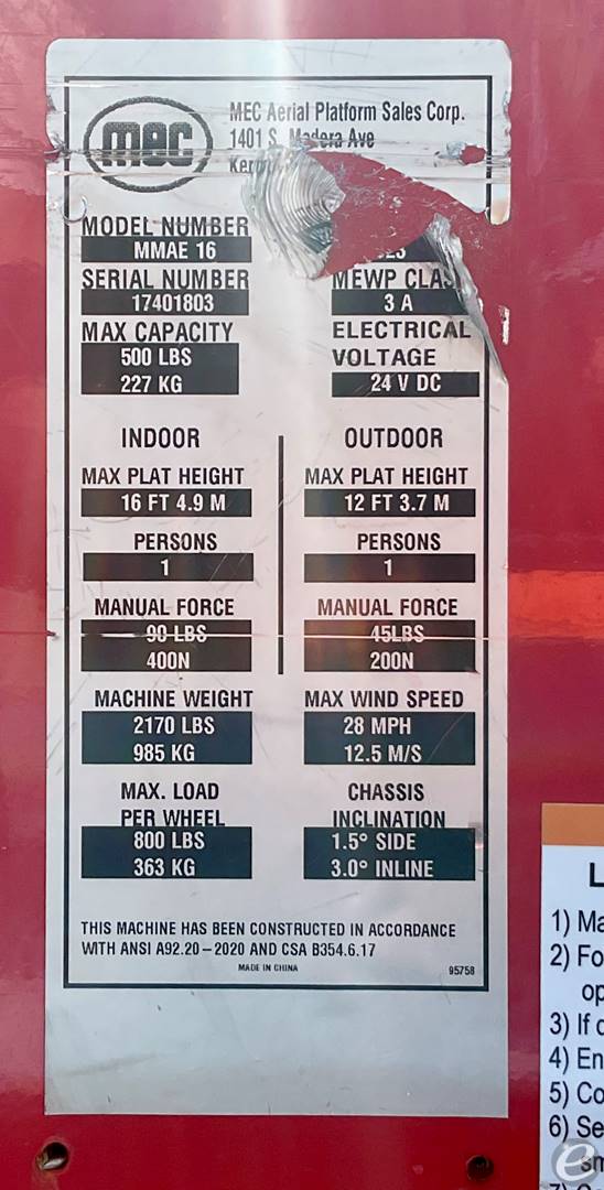 2023 MEC MMAE16