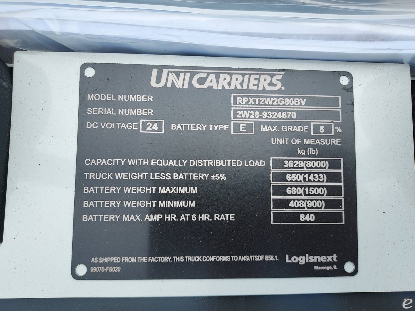 2024 Unicarriers RPX80B