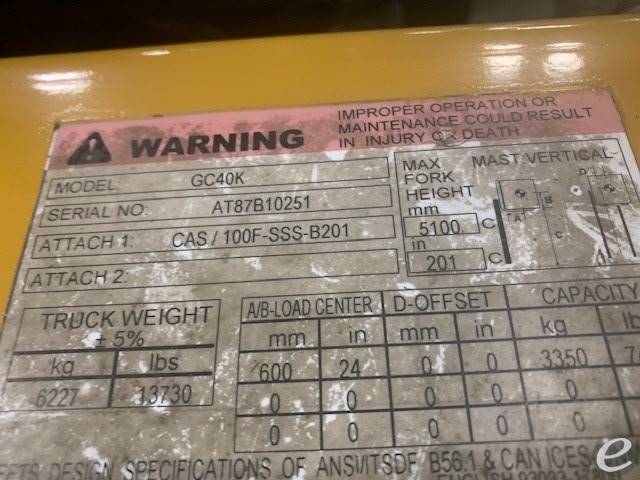2017 Cat                                       GC40K LP Gas Forklift - 123Forklift