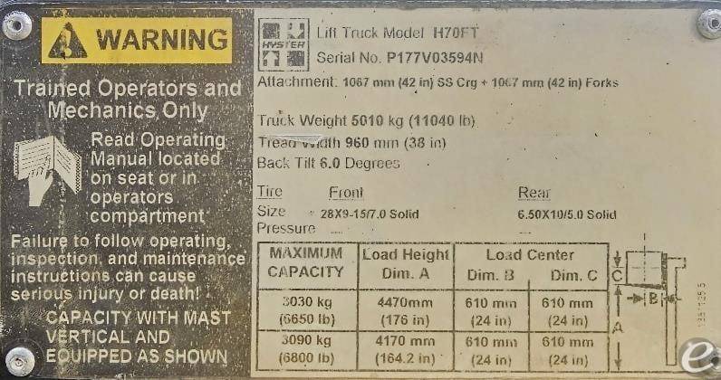 2015 Hyster H70FT LP Gas Forklift - 123Forklift