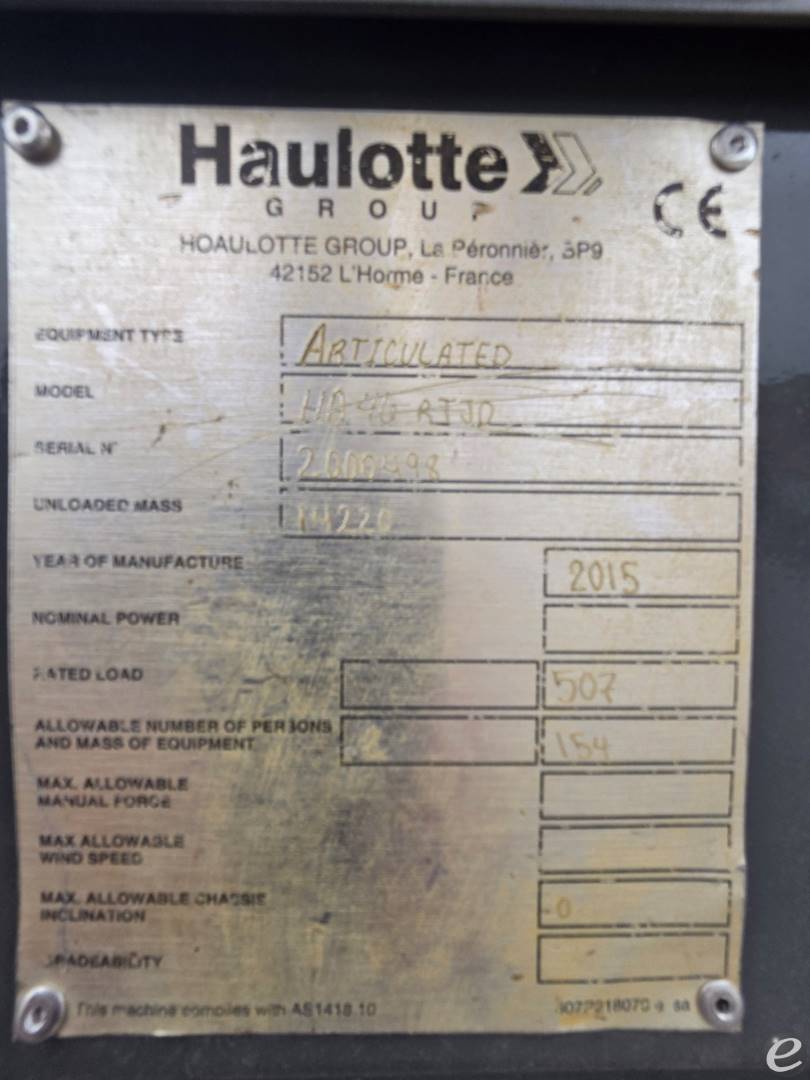 2015 Haulotte Group HA46RTJO