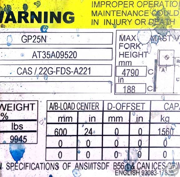 2020 Cat GP25N