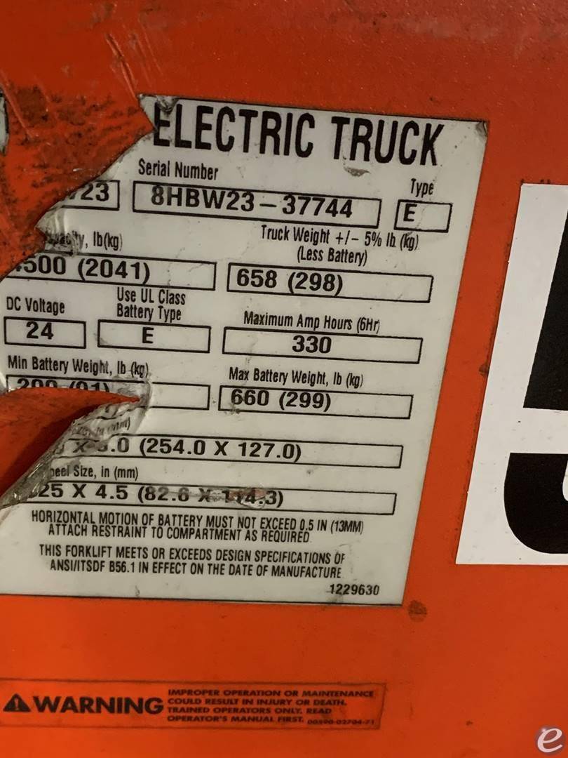 2019 Toyota 8HBW23 Electric Forklift - 123Forklift