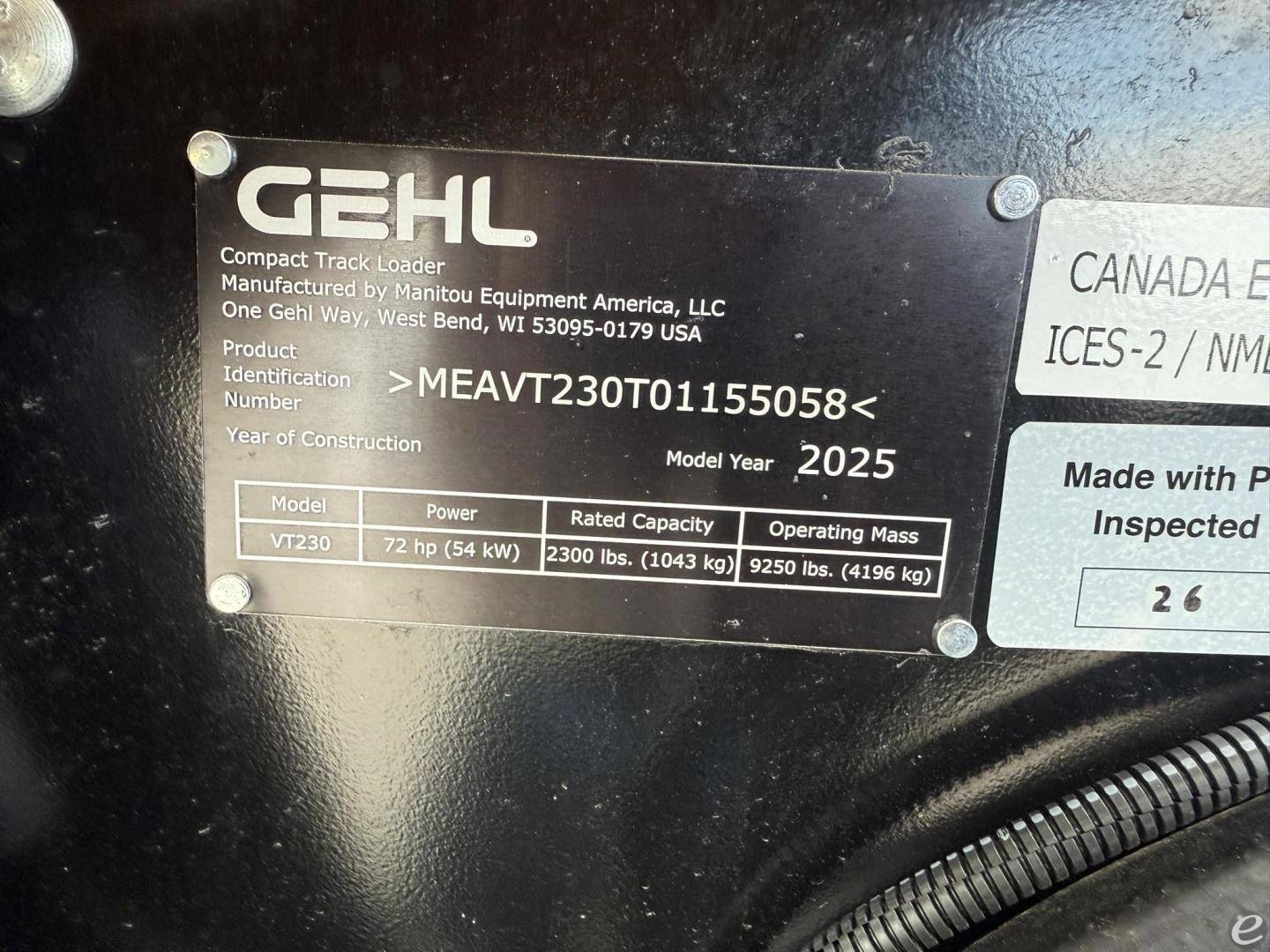 2025 Gehl VT230