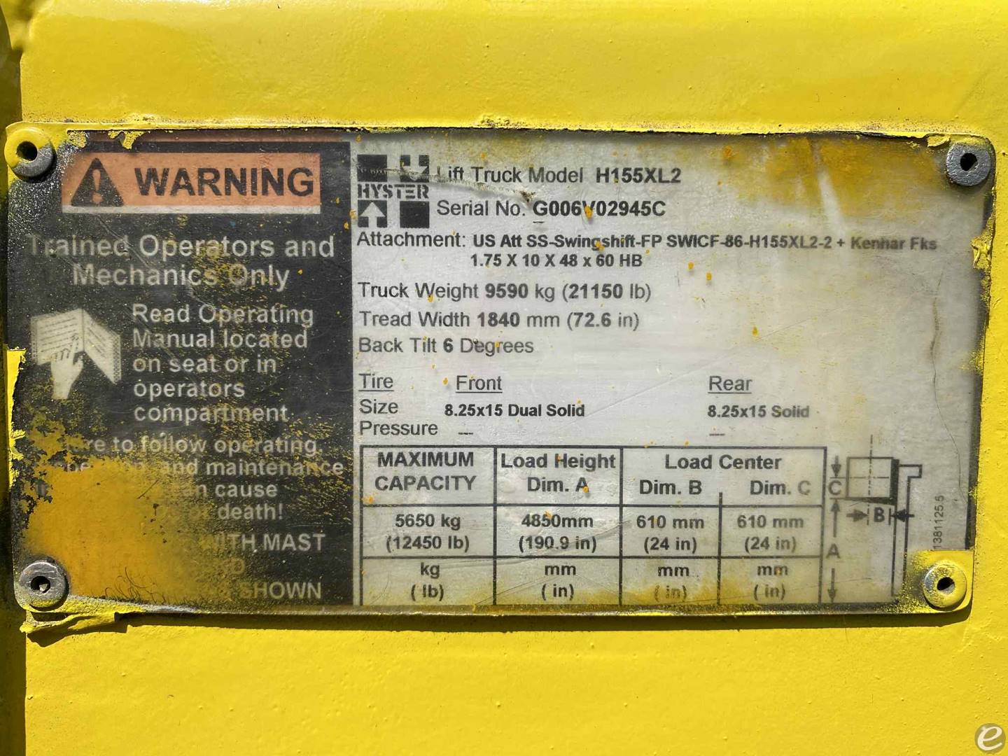 2005 Hyster H155XL2