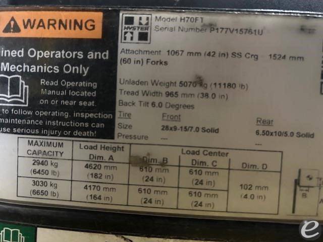 2020 Hyster H70FT