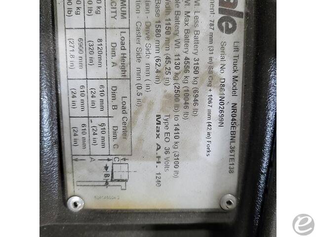 2015 Yale NR045EB Electric Reach Truck - 123Forklift