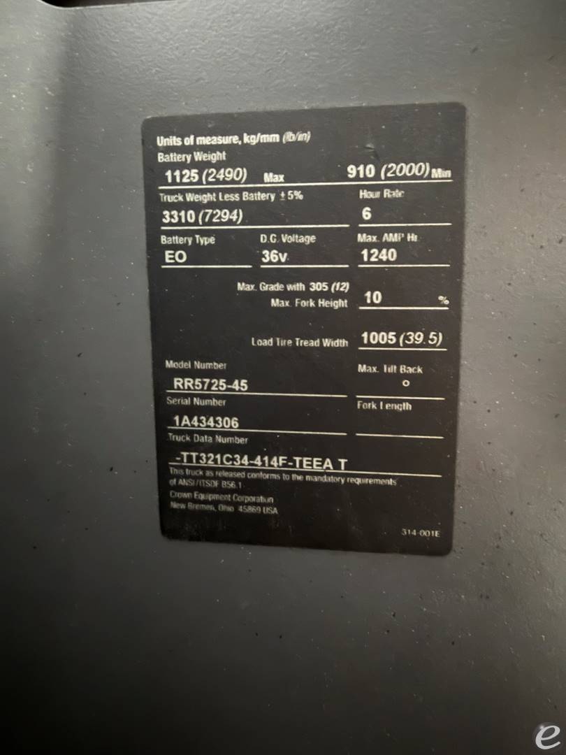 2015 Crown RR5725-45
