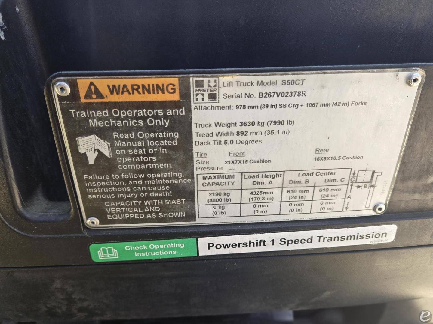 2017 Hyster S50CT