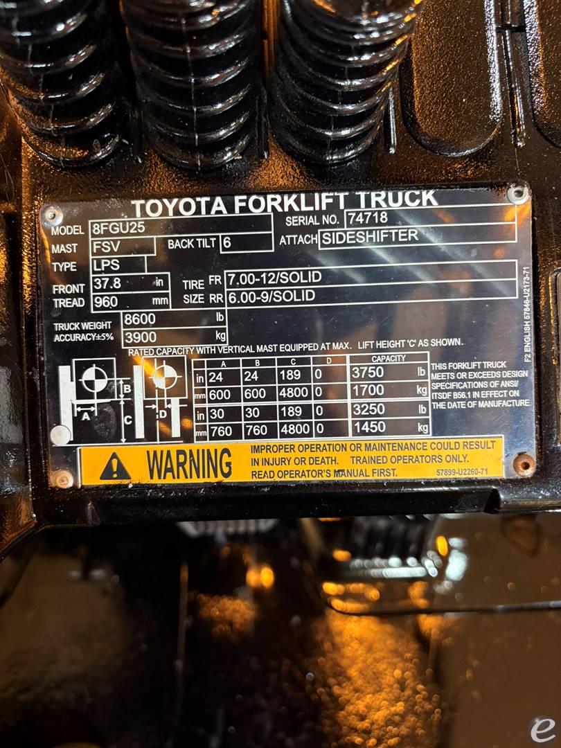 2016 Toyota 8FGU25
