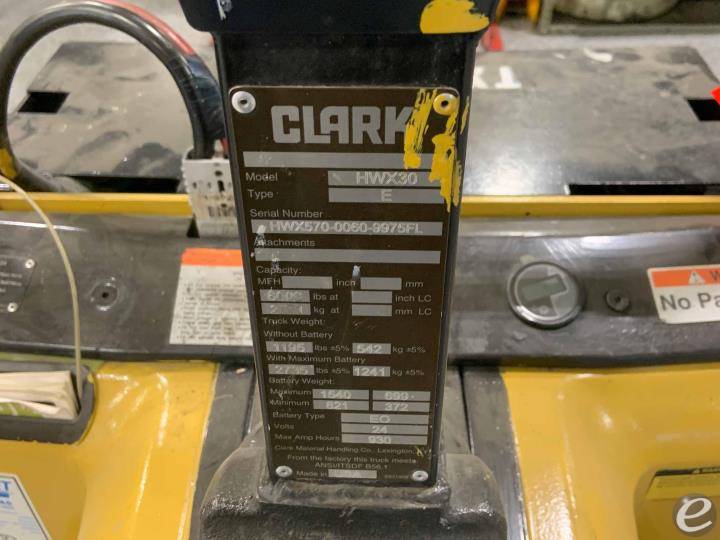 2016 Clark HWX30