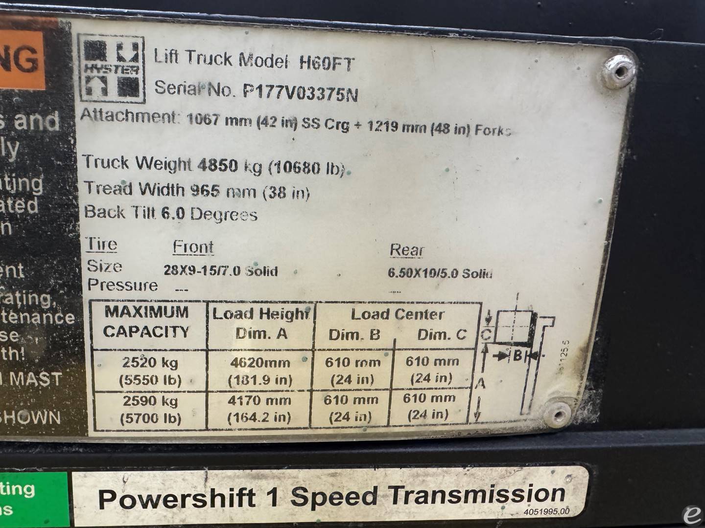 2015 Hyster H60FT