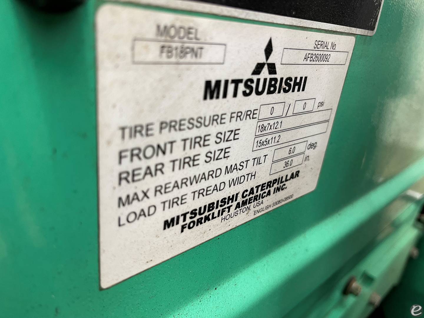 2017 Mitsubishi FB18PNT