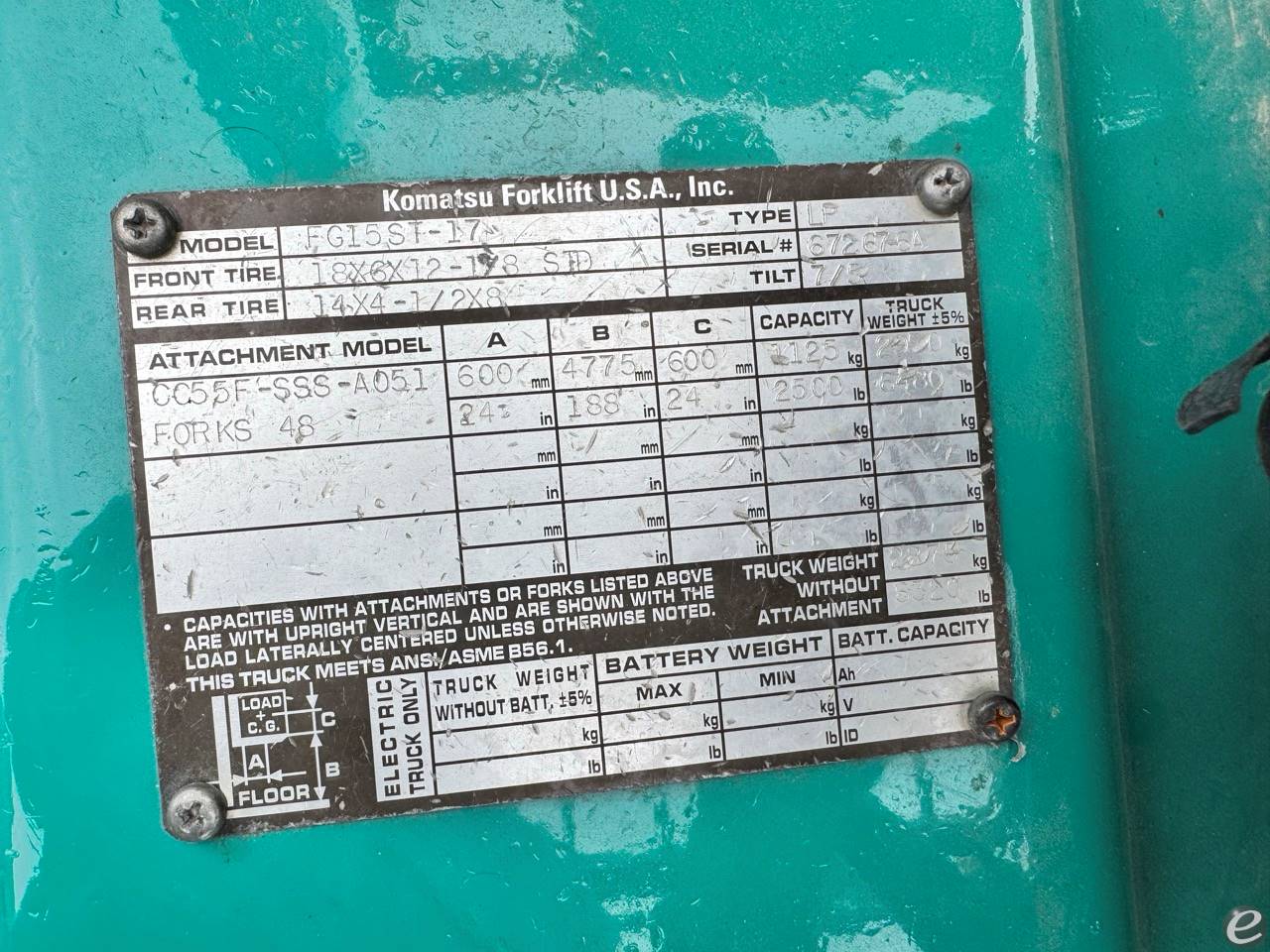 2007 Komatsu FG15ST-17