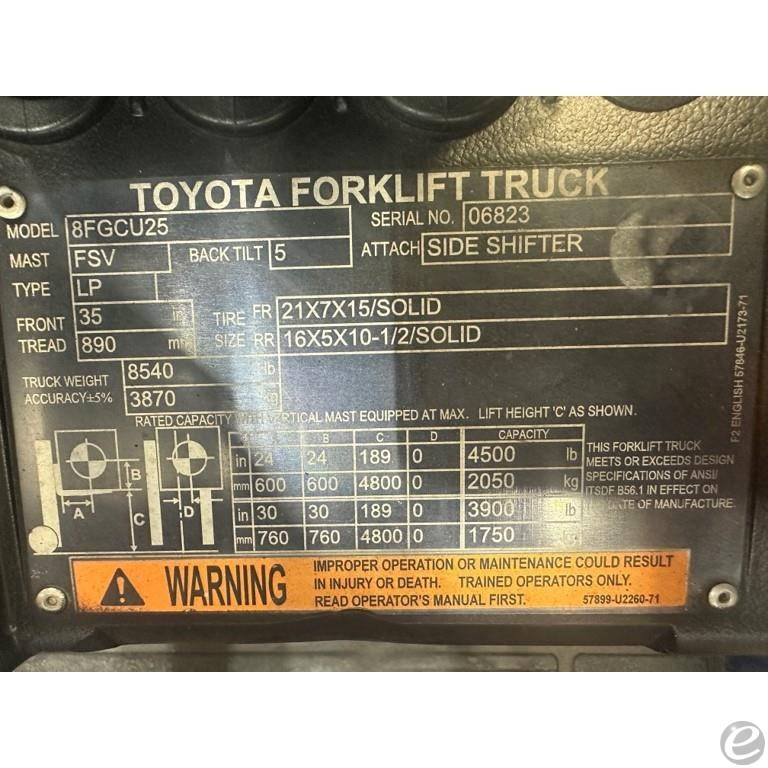 2019 Toyota 8FGCU25
