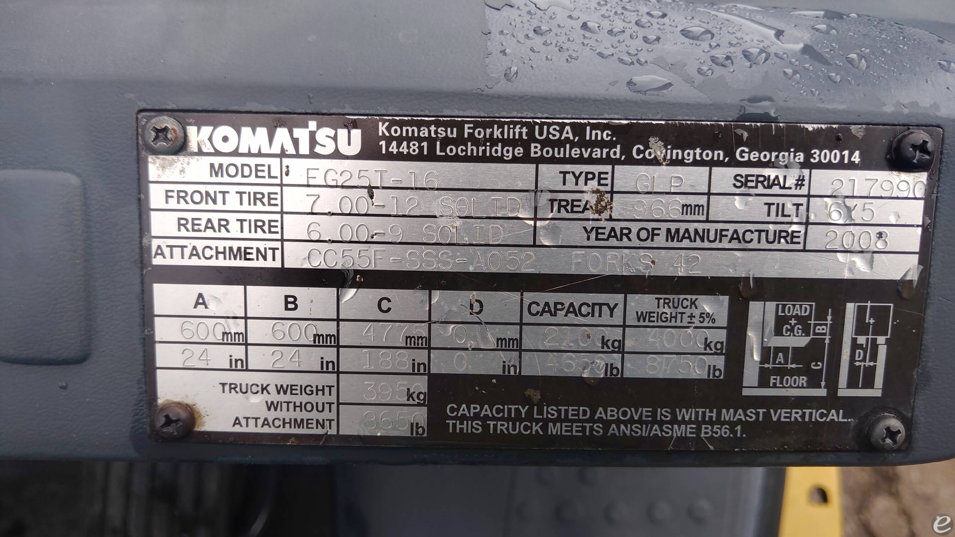 2008 Komatsu FG25T-16 Dual Fuel Forklift - 123Forklift
