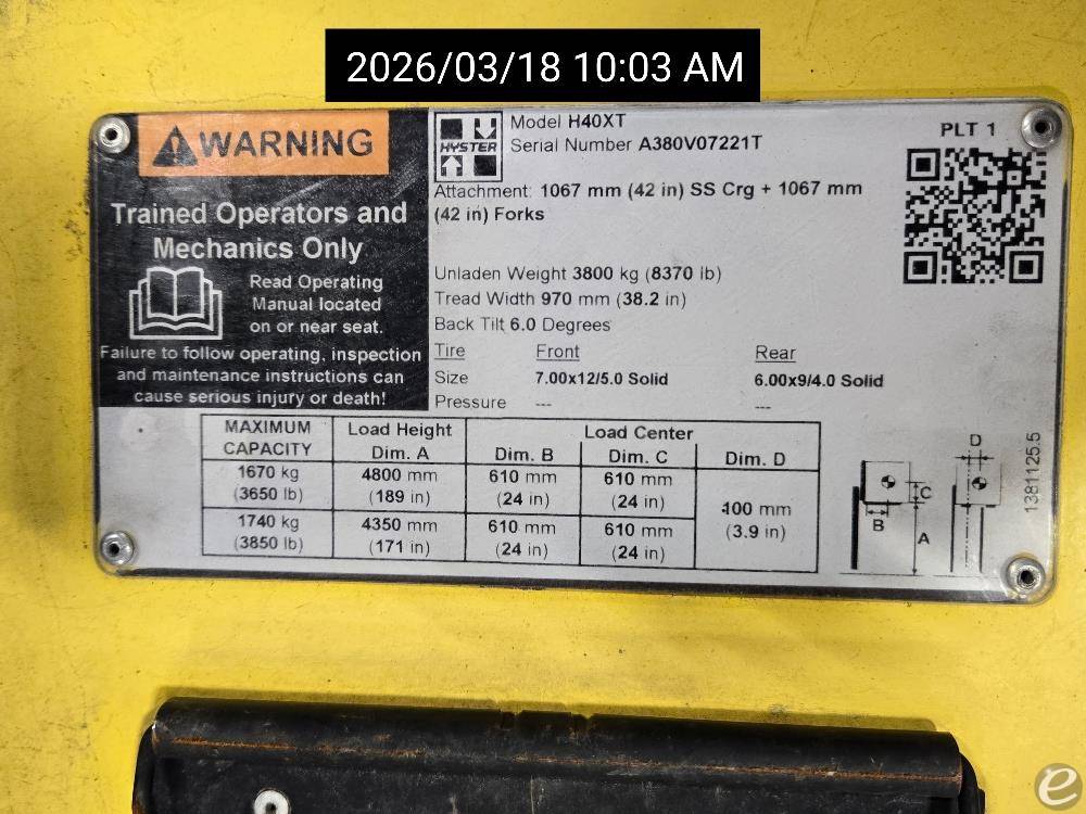 2019 Hyster H40XT