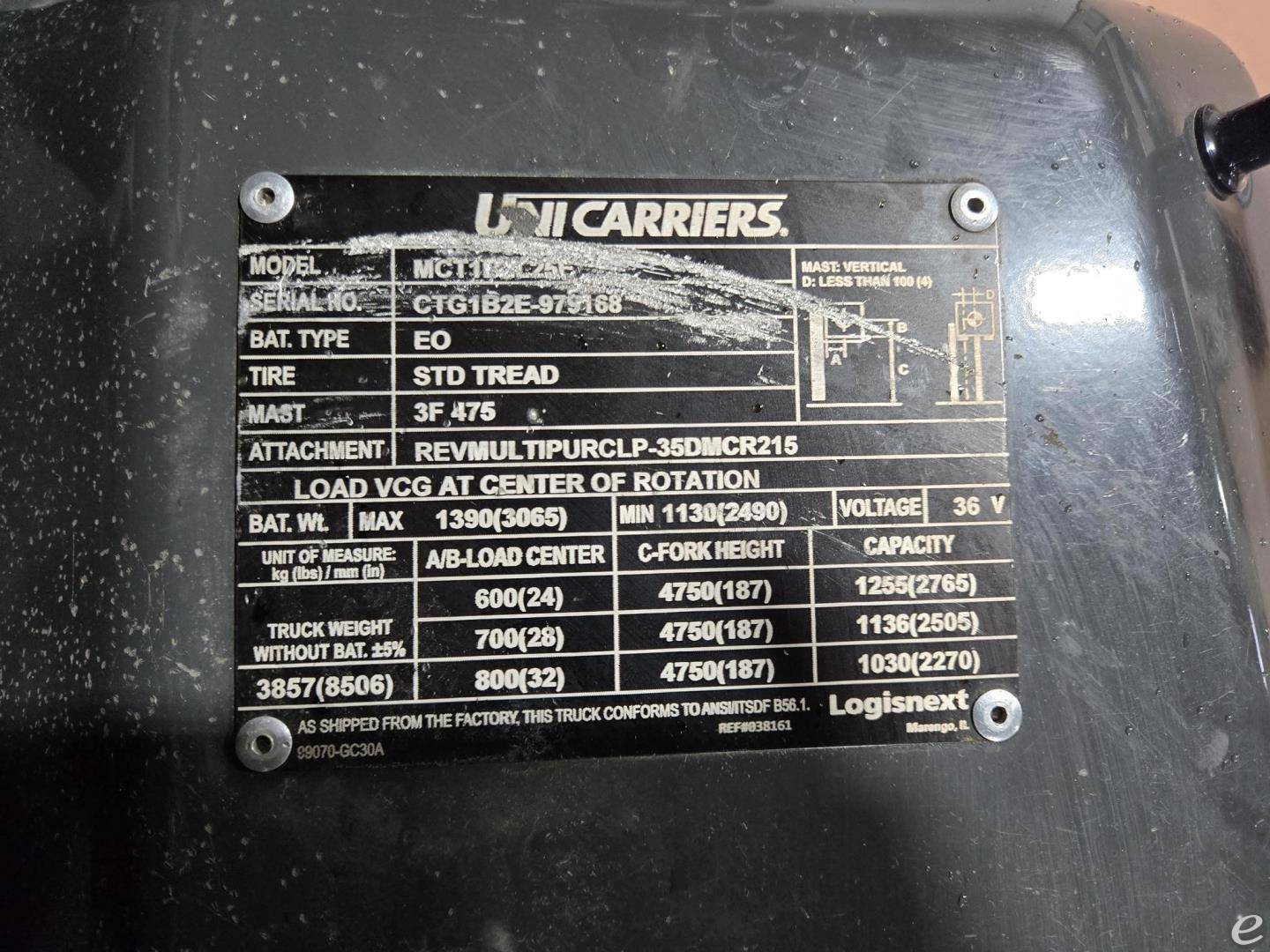 2022 Unicarriers MCT1B2L25E