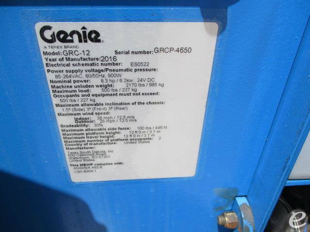 2017 Genie GRC-12