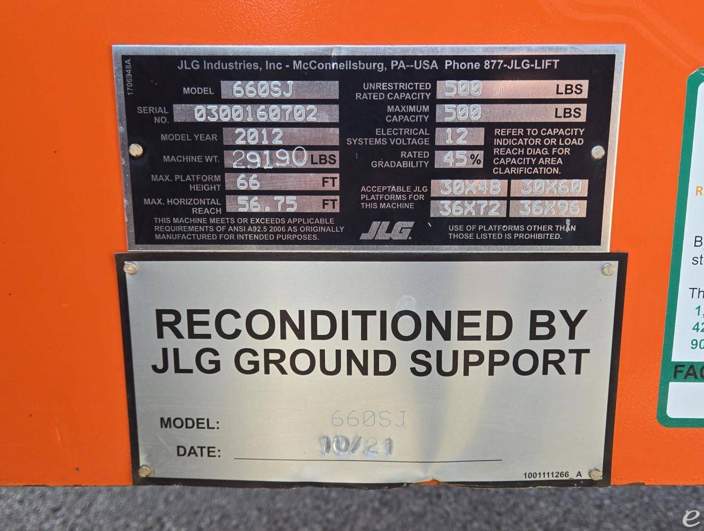 2012 JLG 660SJ