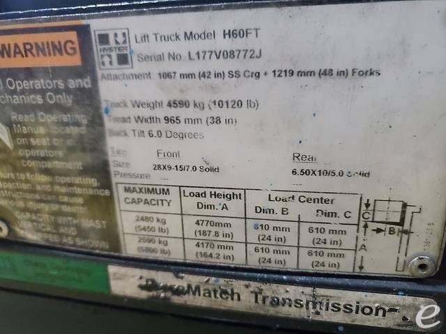 2011 Hyster H60FT LP Gas Forklift - 123Forklift