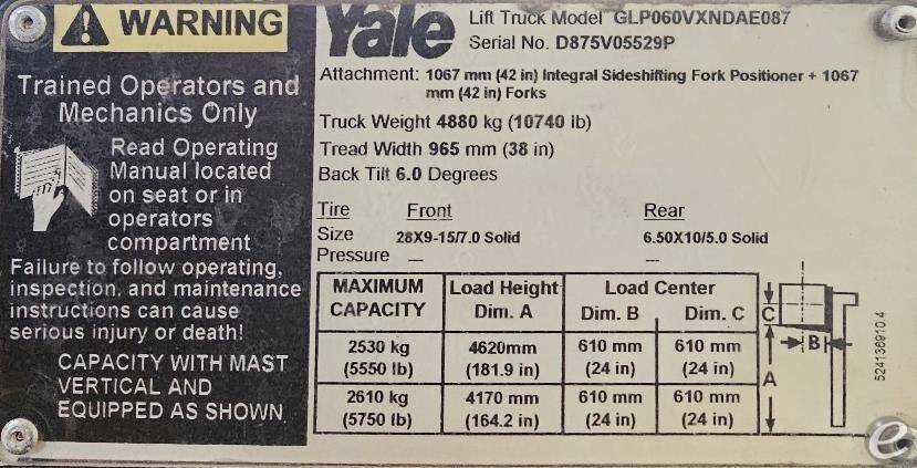 2016 Yale GLP060VX LP Gas Forklift - 123Forklift